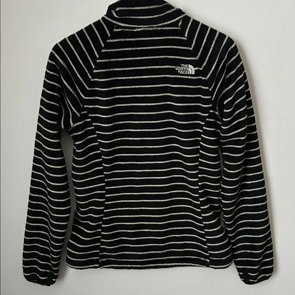 The North Face Women's Black and White Striped Fleece Full Zip Jacket Small P - Picture 6 of 7